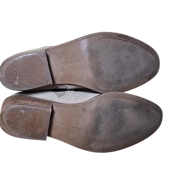 Lucky Brand Women's Fashion Fallon Boot Stonerock Oiled Suede Block Heel Size 8 - Picture 6 of 7